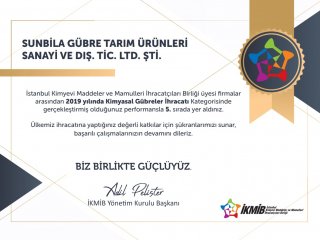 İKMİB 5.lik Sertifikası